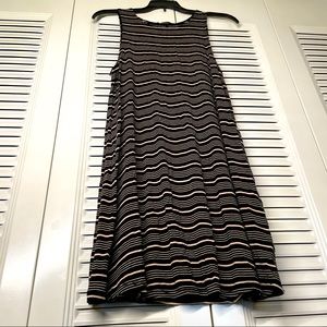 Black & Tan Striped Tank Dress